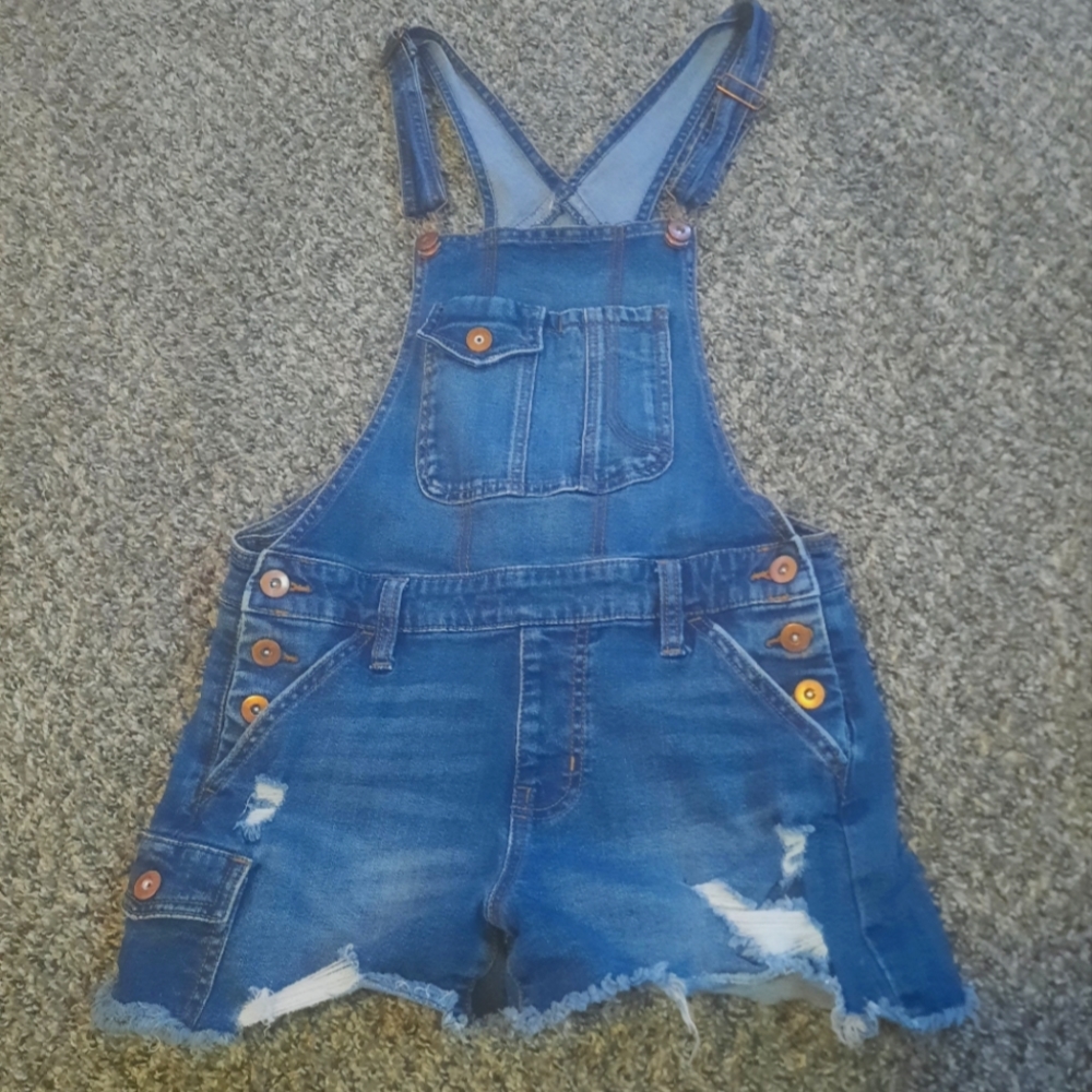 NoBo No Boundaries Blue Jean Short Overalls Size S